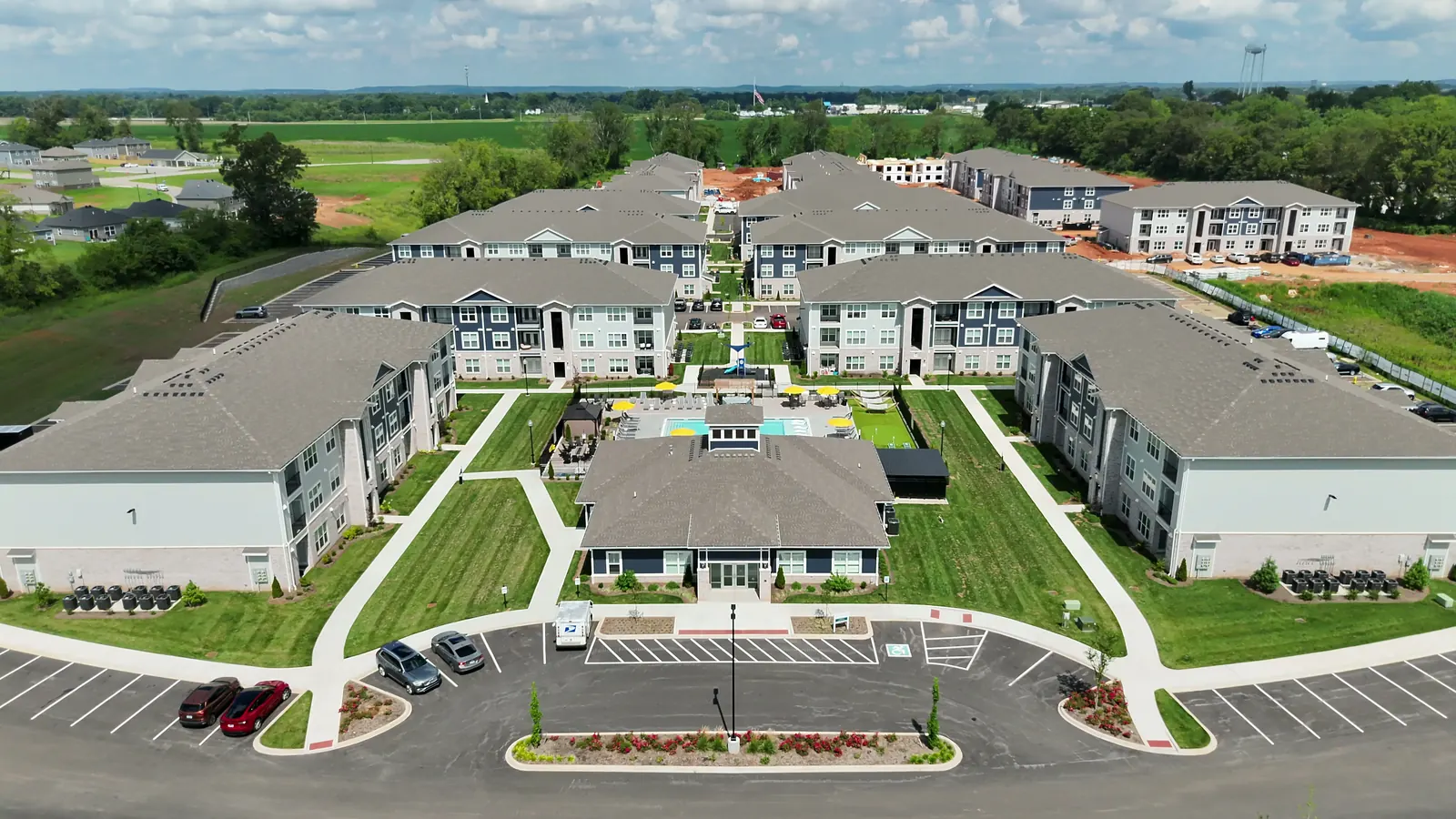 Viridian Apartments, Bowling Green, from the air